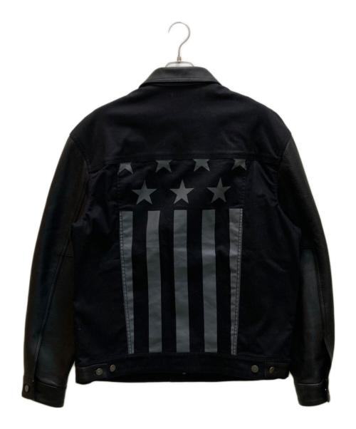 GUESS JEANS（ゲス ジーンズ）GUESS JEANS (ゲス ジーンズ) レザー切替ジャケット ブラック サイズ:L/G　US LXAの古着・服飾アイテム