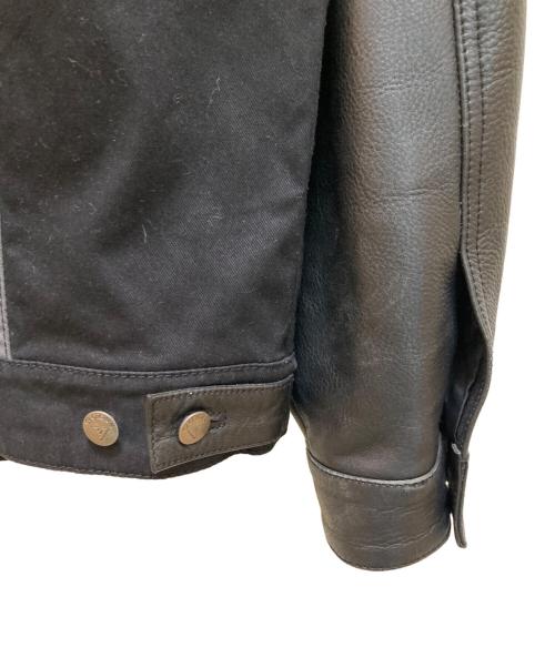 GUESS JEANS（ゲス ジーンズ）GUESS JEANS (ゲス ジーンズ) レザー切替ジャケット ブラック サイズ:L/G　US LXAの古着・服飾アイテム