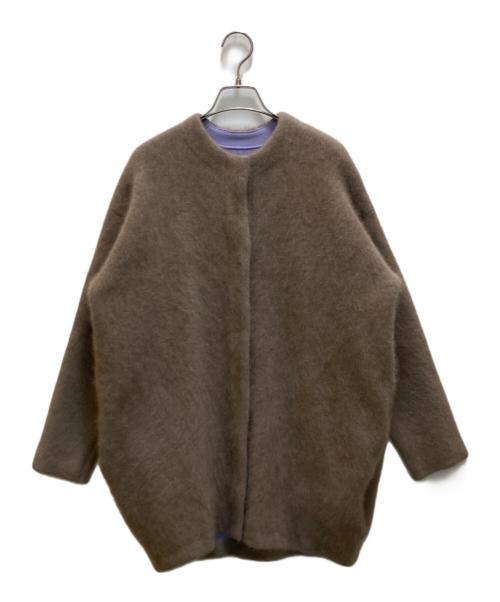 ELENDEEK（エレンディーク）ELENDEEK (エレンディーク) ラクーンミックスウールカーディガン ブラウン サイズ:FREEの古着・服飾アイテム
