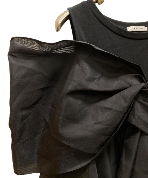 FRAY ID（フレイ アイディー）FRAY ID (フレイ アイディー) カットコンビペプラムトップス ブラック サイズ:不明の古着・服飾アイテム