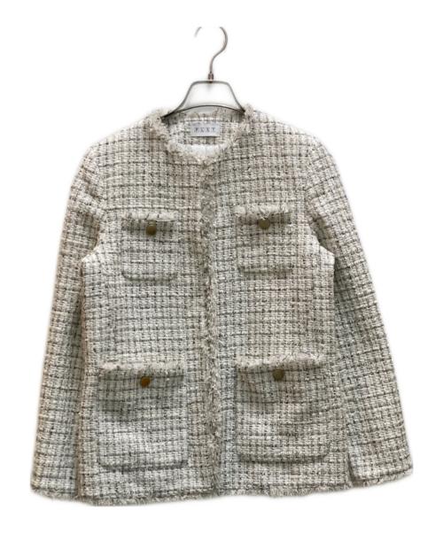 PLST（プラステ）PLST (プラステ) ツイードミドルジャケット ホワイト サイズ:Sの古着・服飾アイテム