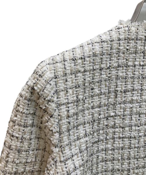 PLST（プラステ）PLST (プラステ) ツイードミドルジャケット ホワイト サイズ:Sの古着・服飾アイテム