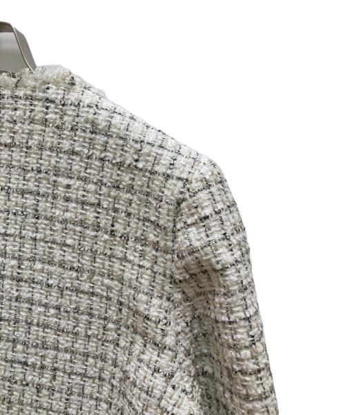 PLST（プラステ）PLST (プラステ) ツイードミドルジャケット ホワイト サイズ:Sの古着・服飾アイテム