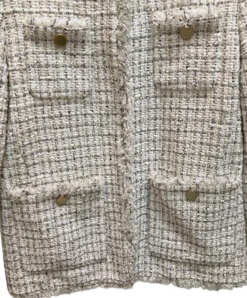 PLST（プラステ）PLST (プラステ) ツイードミドルジャケット ホワイト サイズ:Sの古着・服飾アイテム