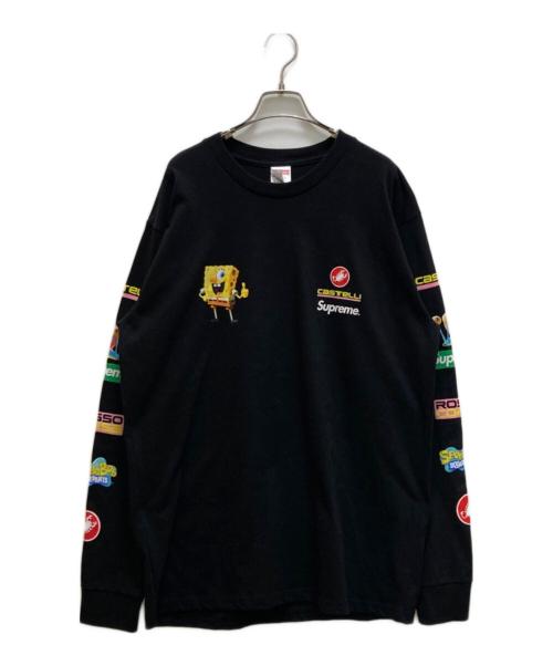 SUPREME（シュプリーム）SUPREME (シュプリーム) SPONGEBOB (スポンジボブ) スポンジ ボブ カステッリ レーシング L/S カットソー ブラック サイズ:Lの古着・服飾アイテム