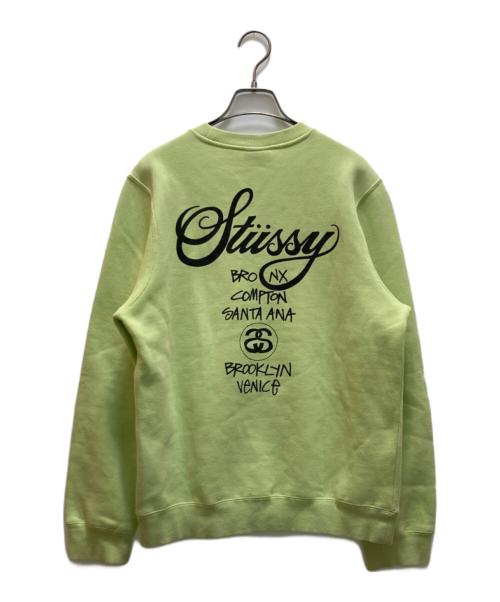 stussy（ステューシー）stussy (ステューシー) world tour sweat shirts グリーン サイズ:Mの古着・服飾アイテム