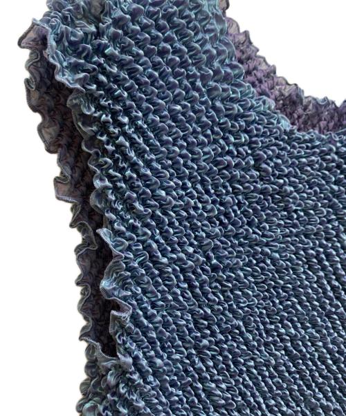 BUNZABURO（ブンザブロウ）BUNZABURO (ブンザブロウ) ぽこぽこプリーツノースリーブワンピース ブルー サイズ:不明　の古着・服飾アイテム