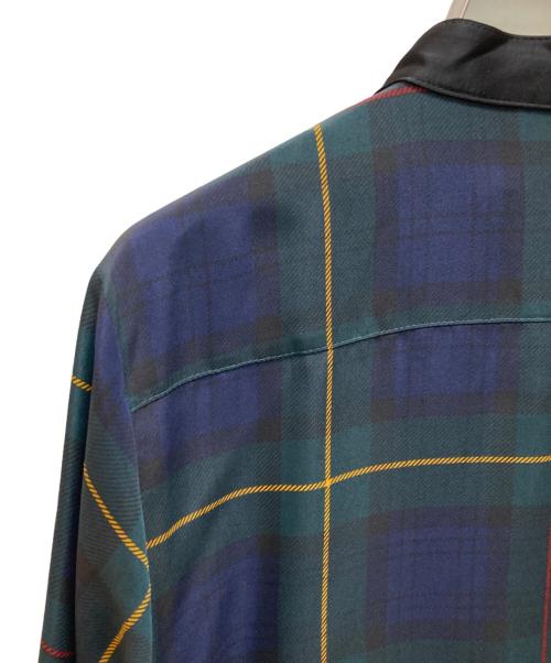 LAUREN RALPH LAUREN（ローレンラルフローレン）LAUREN RALPH LAUREN (ローレンラルフローレン) ブラックウォッチ バンドカラーブラウスワンピース グリーン×ブルーの古着・服飾アイテム