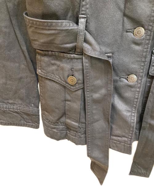 LAUREN RALPH LAUREN（ローレンラルフローレン）LAUREN RALPH LAUREN (ローレンラルフローレン) コーティングデニムトラッカージャケット ブラック サイズ:00の古着・服飾アイテム