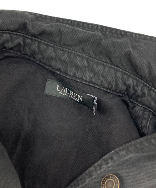 LAUREN RALPH LAUREN（ローレンラルフローレン）LAUREN RALPH LAUREN (ローレンラルフローレン) コーティングデニムトラッカージャケット ブラック サイズ:00の古着・服飾アイテム