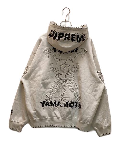 Y's（ワイズ）Y's (ワイズ) SUPREME (シュプリーム) コラボスカルデザインジップアップフーディー ベージュ サイズ:L(04)の古着・服飾アイテム