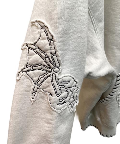 Y's（ワイズ）Y's (ワイズ) SUPREME (シュプリーム) コラボスカルデザインジップアップフーディー ベージュ サイズ:L(04)の古着・服飾アイテム