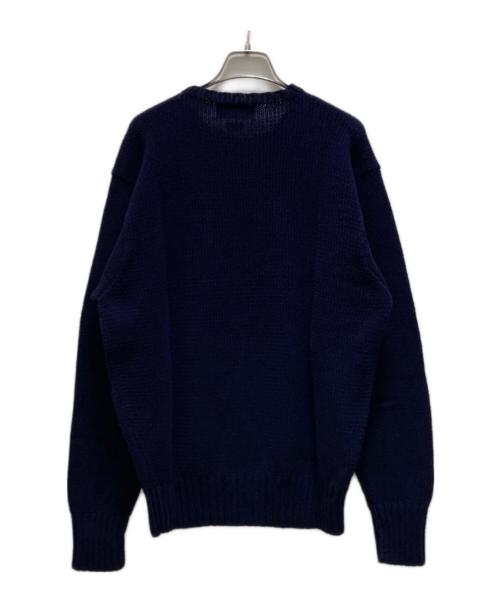 POLO RALPH LAUREN（ポロ・ラルフローレン）POLO RALPH LAUREN (ポロ・ラルフローレン) クルーネックコットンニット ネイビー サイズ:Mの古着・服飾アイテム