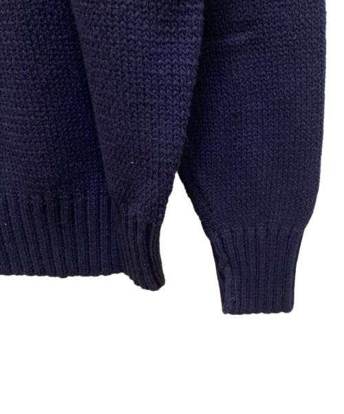 POLO RALPH LAUREN（ポロ・ラルフローレン）POLO RALPH LAUREN (ポロ・ラルフローレン) クルーネックコットンニット ネイビー サイズ:Mの古着・服飾アイテム