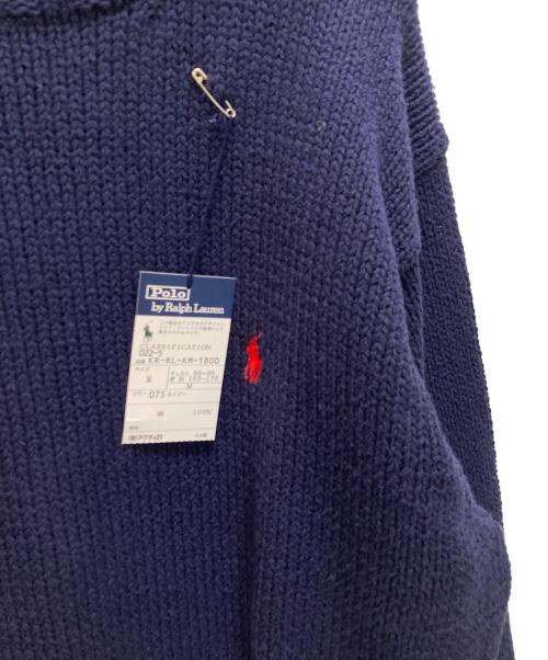 POLO RALPH LAUREN（ポロ・ラルフローレン）POLO RALPH LAUREN (ポロ・ラルフローレン) クルーネックコットンニット ネイビー サイズ:Mの古着・服飾アイテム