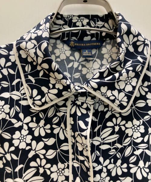 BROOKS BROTHERS（ブルックスブラザーズ）BROOKS BROTHERS (ブルックスブラザーズ) 花柄シャツワンピース ネイビー×ホワイト サイズ:2の古着・服飾アイテム