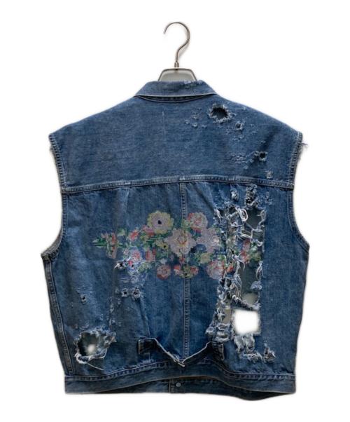 SEVESKIG（セヴシグ）SEVESKIG (セヴシグ) THENIME (ザニーム) 別注ダメージ加工デニムベスト インディゴ サイズ:Mの古着・服飾アイテム