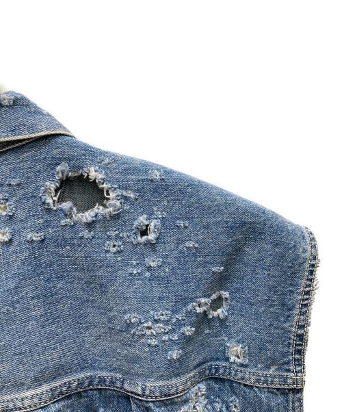 SEVESKIG（セヴシグ）SEVESKIG (セヴシグ) THENIME (ザニーム) 別注ダメージ加工デニムベスト インディゴ サイズ:Mの古着・服飾アイテム