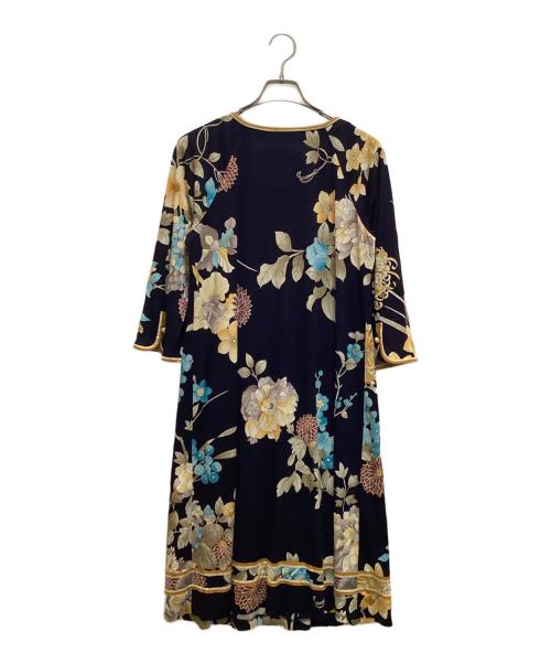 LEONARD（レオナール）LEONARD (レオナール) フラワープリントワンピース ネイビー サイズ:Ⅼの古着・服飾アイテム