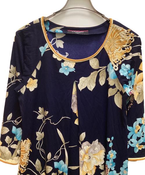 LEONARD（レオナール）LEONARD (レオナール) フラワープリントワンピース ネイビー サイズ:Ⅼの古着・服飾アイテム