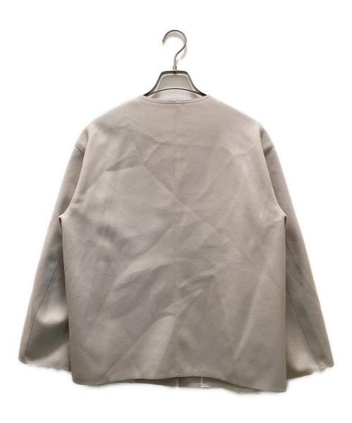 BALLSEY（ボールジィ）BALLSEY (ボールジィ) ニードルジャージー ノーカラージャケット ベージュ サイズ:36の古着・服飾アイテム