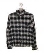 n(n) by NUMBER (N)INEエヌエヌバイナンバーナイン）の古着「オンブレチェック オープンカラーシャツ」｜グリーン×ブラック