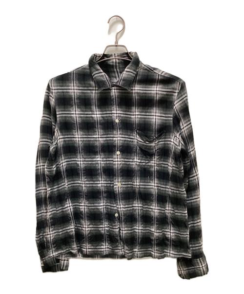 n(n) by NUMBER (N)INE（エヌエヌバイナンバーナイン）n(n) by NUMBER (N)INE (エヌエヌバイナンバーナイン) オンブレチェック オープンカラーシャツ グリーン×ブラック サイズ:2の古着・服飾アイテム