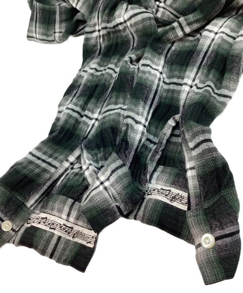 n(n) by NUMBER (N)INE（エヌエヌバイナンバーナイン）n(n) by NUMBER (N)INE (エヌエヌバイナンバーナイン) オンブレチェック オープンカラーシャツ グリーン×ブラック サイズ:2の古着・服飾アイテム