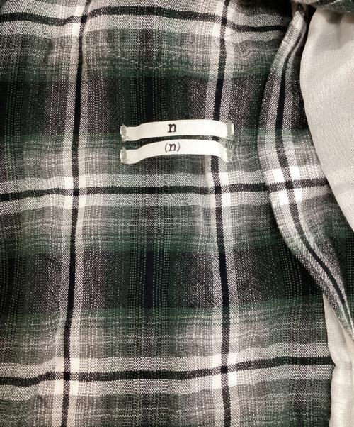 n(n) by NUMBER (N)INE（エヌエヌバイナンバーナイン）n(n) by NUMBER (N)INE (エヌエヌバイナンバーナイン) オンブレチェック オープンカラーシャツ グリーン×ブラック サイズ:2の古着・服飾アイテム