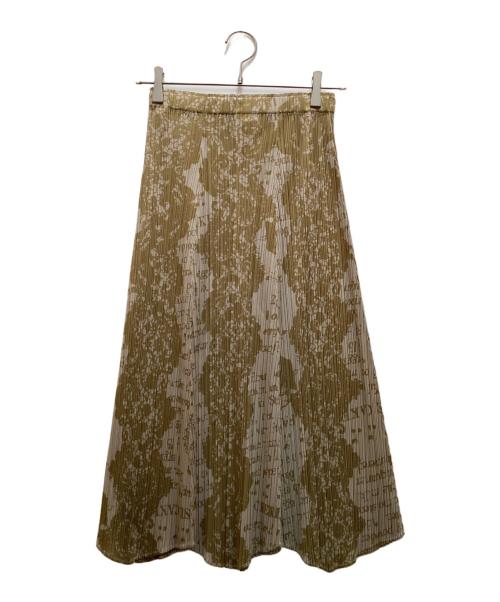 PLEATS PLEASE（プリーツプリーズ）PLEATS PLEASE (プリーツプリーズ) フードレシピロングプリーツスカート ベージュ サイズ:3の古着・服飾アイテム