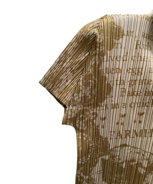 PLEATS PLEASE（プリーツプリーズ）PLEATS PLEASE (プリーツプリーズ) フードレシピスキッパープリーツカットソー ベージュ サイズ:3の古着・服飾アイテム