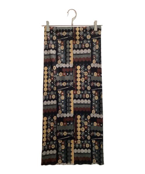 PLEATS PLEASE（プリーツプリーズ）PLEATS PLEASE (プリーツプリーズ) ビリヤードゲームプリーツロングスカート グレー サイズ:4の古着・服飾アイテム