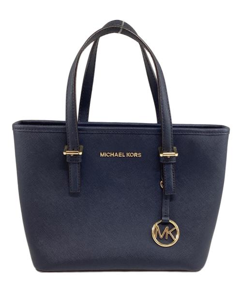 MICHAEL KORS（マイケル・コース）MICHAEL KORS (マイケル・コース) 2WAYレザーショルダーバック ネイビーの古着・服飾アイテム