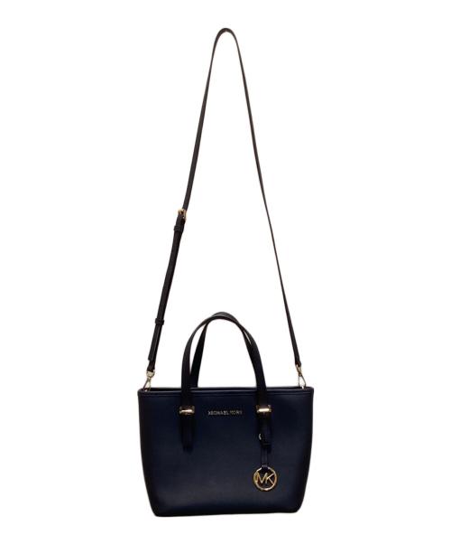MICHAEL KORS（マイケル・コース）MICHAEL KORS (マイケル・コース) 2WAYレザーショルダーバック ネイビーの古着・服飾アイテム