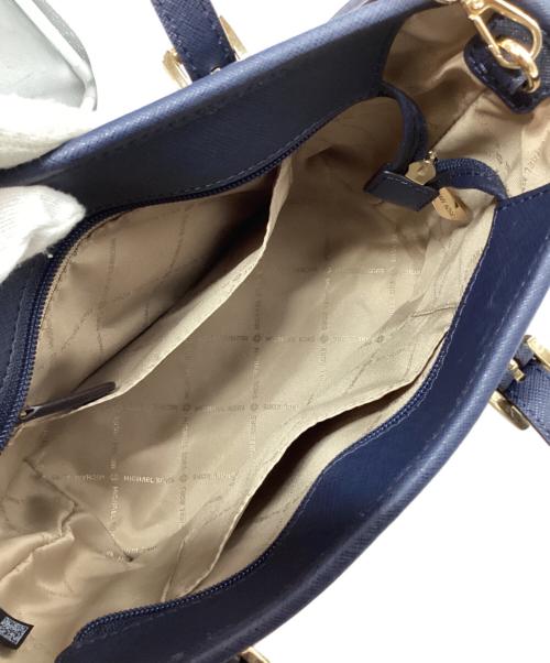 MICHAEL KORS（マイケル・コース）MICHAEL KORS (マイケル・コース) 2WAYレザーショルダーバック ネイビーの古着・服飾アイテム