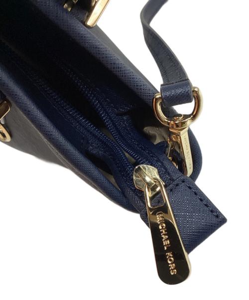 MICHAEL KORS（マイケル・コース）MICHAEL KORS (マイケル・コース) 2WAYレザーショルダーバック ネイビーの古着・服飾アイテム