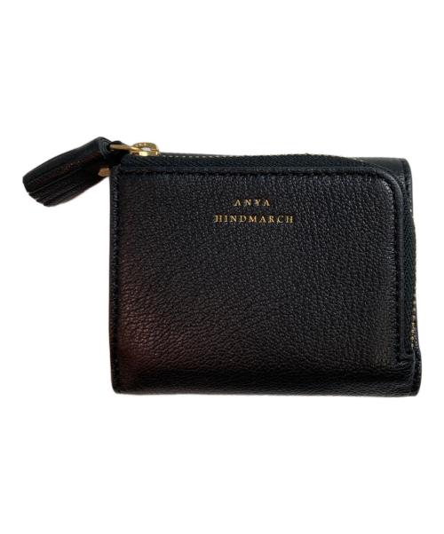ANYA HINDMARCH（アニヤ・ハインドマーチ）ANYA HINDMARCH (アニヤ・ハインドマーチ) ミニ・トライフォールド・ウォレット ブラックの古着・服飾アイテム