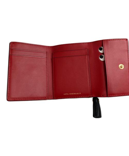 ANYA HINDMARCH（アニヤ・ハインドマーチ）ANYA HINDMARCH (アニヤ・ハインドマーチ) ミニ・トライフォールド・ウォレット ブラックの古着・服飾アイテム