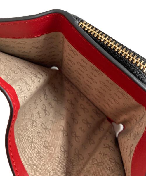 ANYA HINDMARCH（アニヤ・ハインドマーチ）ANYA HINDMARCH (アニヤ・ハインドマーチ) ミニ・トライフォールド・ウォレット ブラックの古着・服飾アイテム