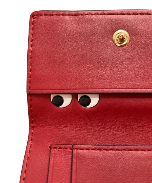 ANYA HINDMARCH（アニヤ・ハインドマーチ）ANYA HINDMARCH (アニヤ・ハインドマーチ) ミニ・トライフォールド・ウォレット ブラックの古着・服飾アイテム