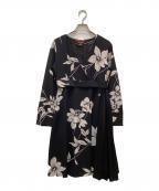 Max Mara Studioマックスマーラ ストゥディオ）の古着「花柄ワンピース」｜ブラック