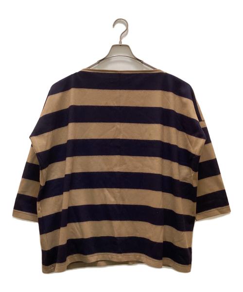 JUNYA WATANABE COMME des GARCONS（(ジュンヤワタナベ コムデギャルソン）JUNYA WATANABE COMME des GARCONS (ジュンヤワタナベ コムデギャルソン) オーバーサイズボーダーカットソー ベージュ×ネイビー サイズ:Sの古着・服飾アイテム