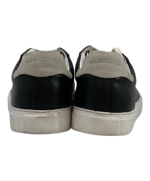 Aquascutum（アクアスキュータム）Aquascutum (アクアスキュータム) レザースニーカー ブラック サイズ:42Ⅼの古着・服飾アイテム