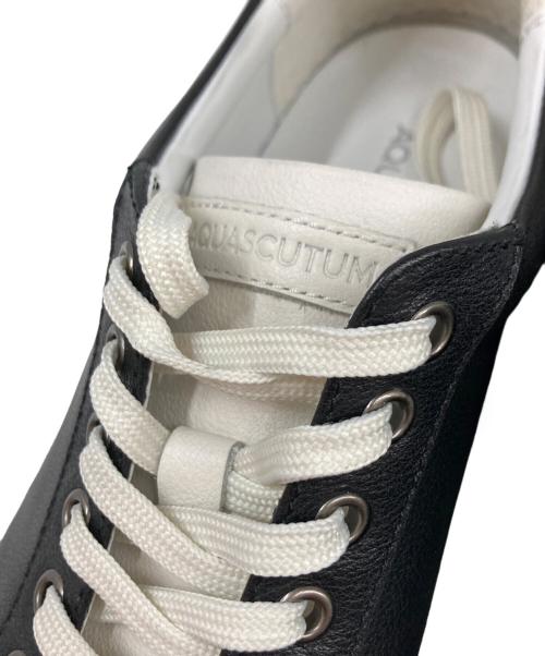 Aquascutum（アクアスキュータム）Aquascutum (アクアスキュータム) レザースニーカー ブラック サイズ:42Ⅼの古着・服飾アイテム