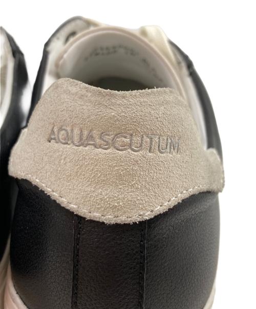 Aquascutum（アクアスキュータム）Aquascutum (アクアスキュータム) レザースニーカー ブラック サイズ:42Ⅼの古着・服飾アイテム