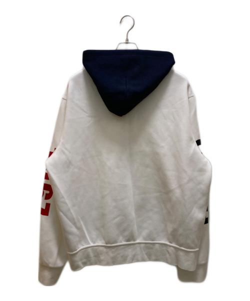 POLO RALPH LAUREN（ポロ・ラルフローレン）POLO RALPH LAUREN (ポロ・ラルフローレン) 袖プリントジップパーカー ホワイト サイズ:XLの古着・服飾アイテム