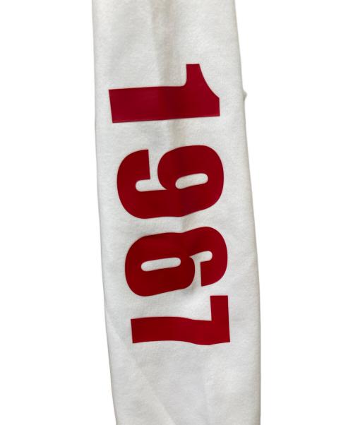 POLO RALPH LAUREN（ポロ・ラルフローレン）POLO RALPH LAUREN (ポロ・ラルフローレン) 袖プリントジップパーカー ホワイト サイズ:XLの古着・服飾アイテム