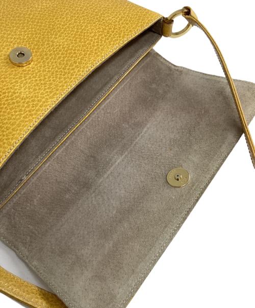 Kate Spade（ケイトスペード）Kate Spade (ケイトスペード) レザーショルダーバッグ イエローの古着・服飾アイテム