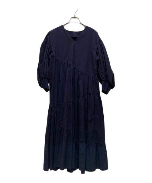 ELENDEEK（エレンディーク）ELENDEEK (エレンディーク) カシュクール  フレア  ロングワンピース ネイビー サイズ:01の古着・服飾アイテム