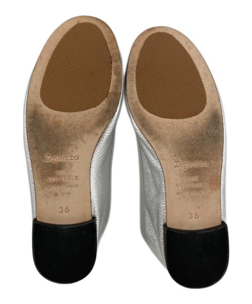 repetto（レペット）repetto (レペット) サンドリオン レザーバレエパンプス シルバー サイズ:36の古着・服飾アイテム